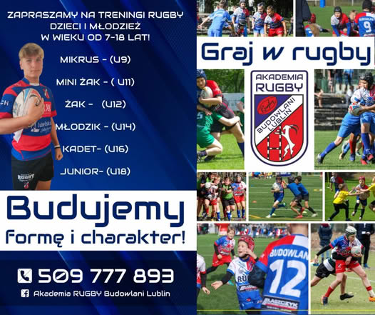 REKRUTACJA i NOWY HARMONOGRAM TRENINGÓW AKADEMII RUGBY!